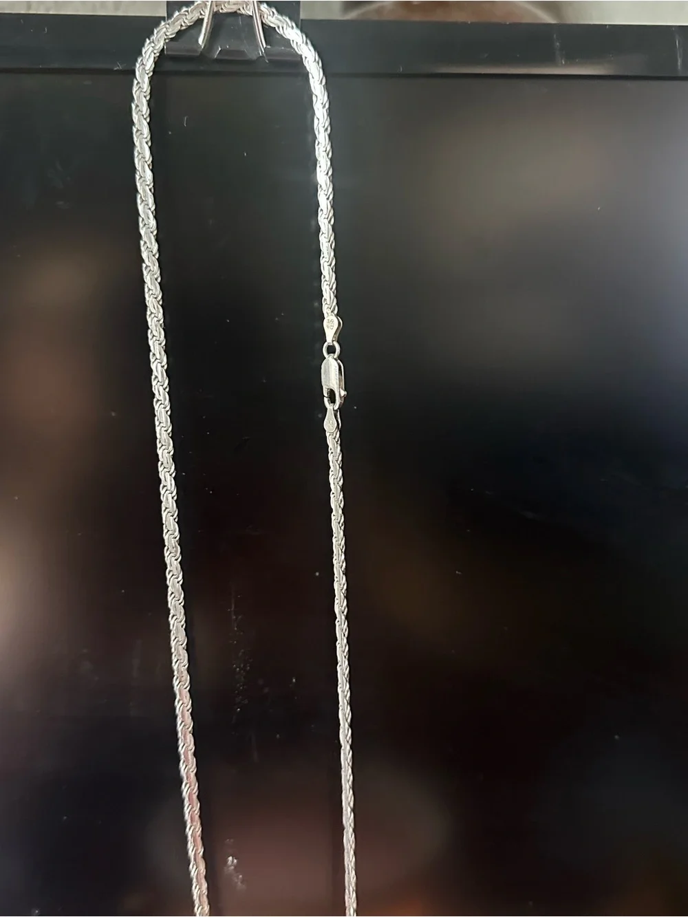 Sterling Silver Rope Chain Necklace - 20 grams  24 inch long